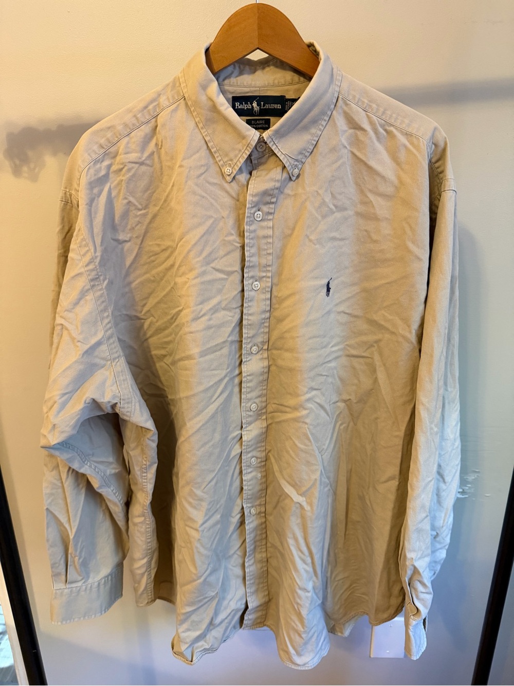 Ralph Lauren Beige Button-Down Cotton Shirt XXL